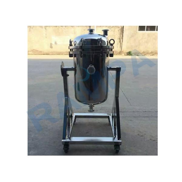 Three Cores 316L Rotary Titanium Industrial Water Filter Housing With Pulley Wheels