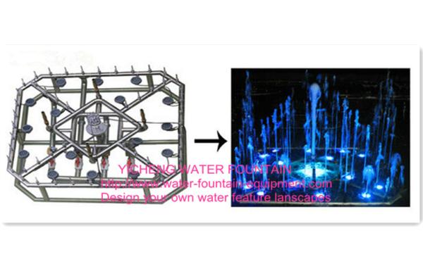 Square Outdoor Water Fountain Equipment Dancing Water Fountain Easy Install