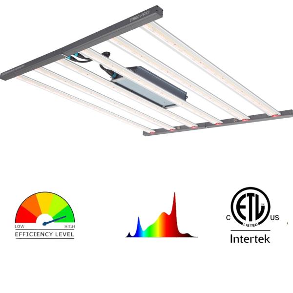 Indoor Plant 640W LED Grow Light Folding Dimmable 2.9μmol/J