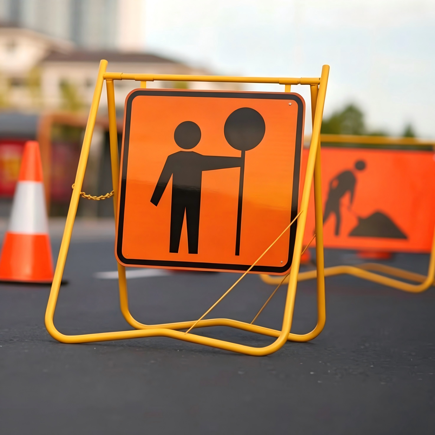 Australian Australia Frame Multi Message Frame Traffic Sign Swing Stand 600X600mm Model – Single Chain OEM Frame for Road Safety