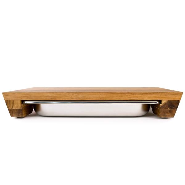 Разделочная доска бамбуковой разделочной доски кухни установленная установила с подносом нержавеющей стали