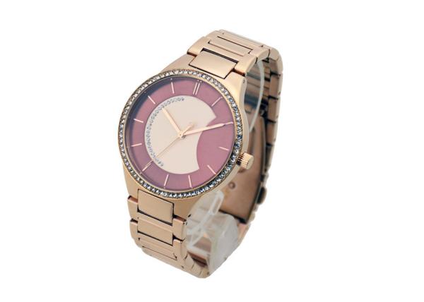 Ladies Quartz Analog Waterproof Wrist Watch Waterproof Rose Gold Color