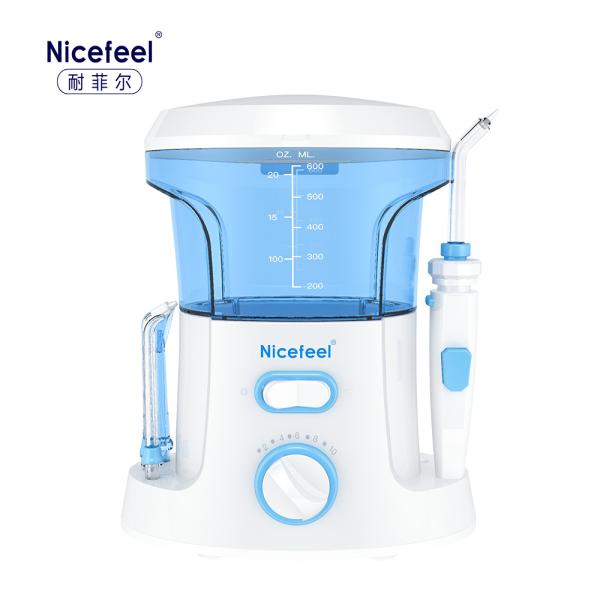 Family Countertop Water Flosser CQC Table Top Flosser With 7pc Jet Tips