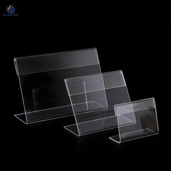 Light Duty Desk T Style Acrylic Sign Holder , Transparent Acrylic Plaque Holder