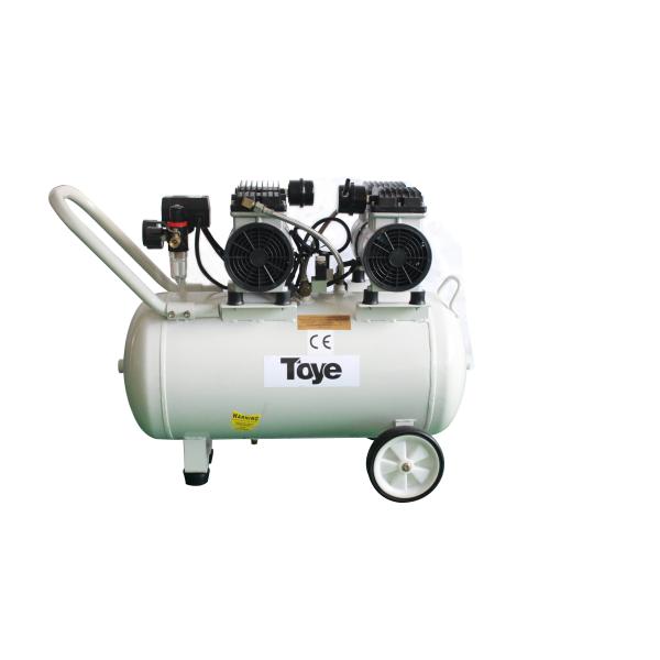 Medical Equipment Silent Oilless Air Compressor 65L With Metal Pipe 2.2HP 4 Dental Chairs