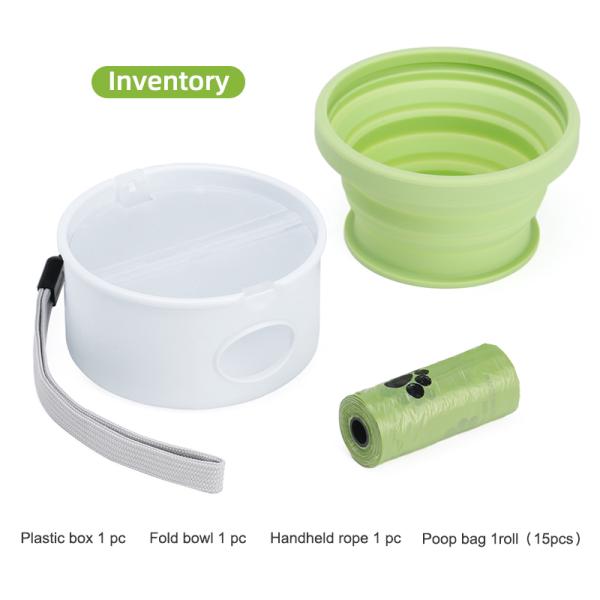 Outdoor Travel Dog Feeder 3 in 1 Collapsible Pet Water Bowl with Lid and Foldable Design