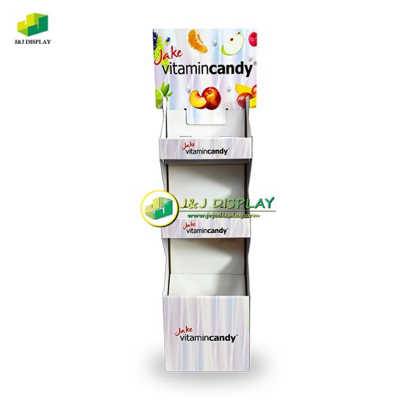Candy / Snack Pop Cardboard Display Stand Foldable For Promotion Retail Store