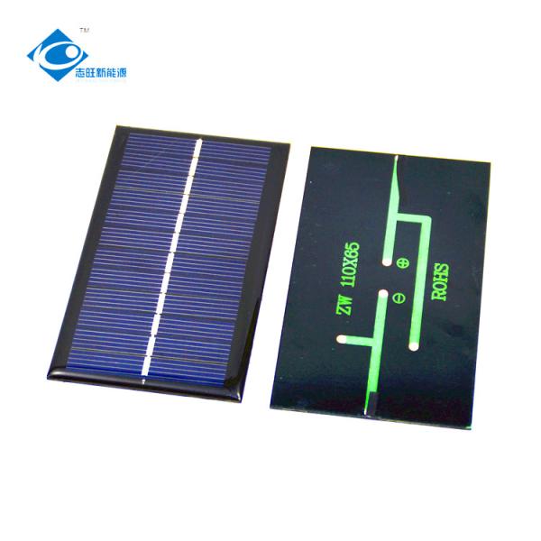 1.1W Easy Carrying Portable Solar Panels ZW-11065-6V Epoxy Resin Solar Panel 0.18A Solar Panels Charger