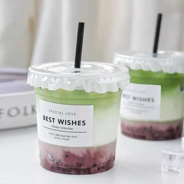 16oz 32oz Disposable Bubble Tea Cups For Juice Non Spill