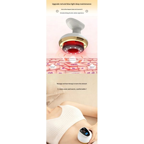 Electric Vacuum Cupping Massager with 9 Level Red & Blue Light Heating Therapy Smart Vacuum Body Sculpting Massager