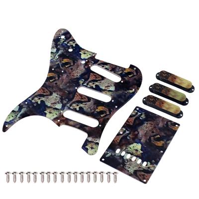Battlefield Pattern 3-Ply Standard SSS Electric Guitar Pickguard Set Screw Back Plate Scratch Plate ST Electric Guitars