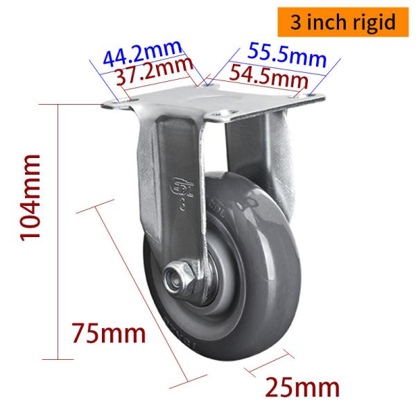 80kg load Light Duty Casters Zinc Coating 3 Inch Swivel Casters 363P-76