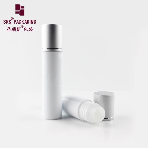 Hot sale cosmetic glossy white color 1oz plastic deodorant roll on bottle