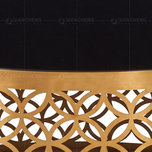 Round Black Dia 95cmx40cm SS Coffee Table Glass Top Stainless Steel base