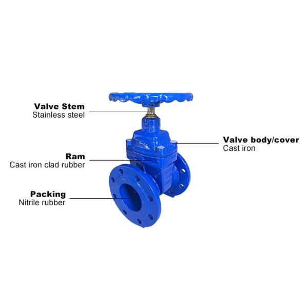 ANSI 150LB PN16 Cast Iron Gate Valve Ductile Iron Resilient Seat For Water Treatment