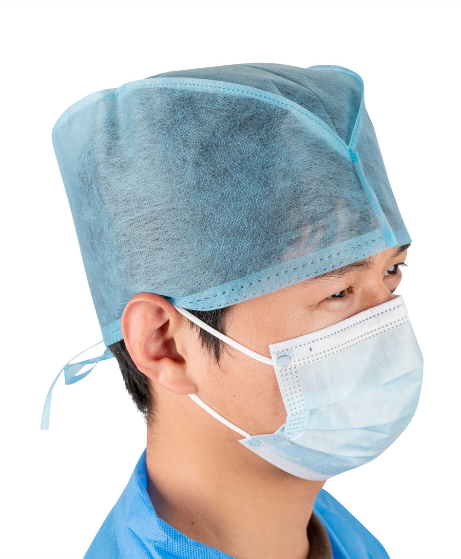 MDR CE Standard Doctor And Nurse Medical Doctor Cap With Machine Made Ties At Back
