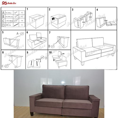 Modern Relaxed Upholstered Washable Linen Sofa With Storage Water Repellent