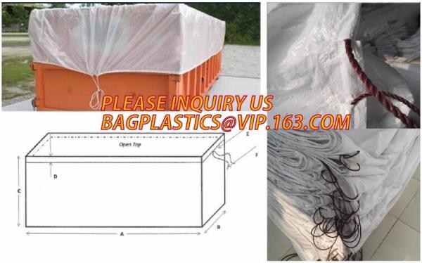 Waste Disposal Dumpster, Open Top Roll Off Drawstring Container Liners, Dumpster Liners, Facility Liners