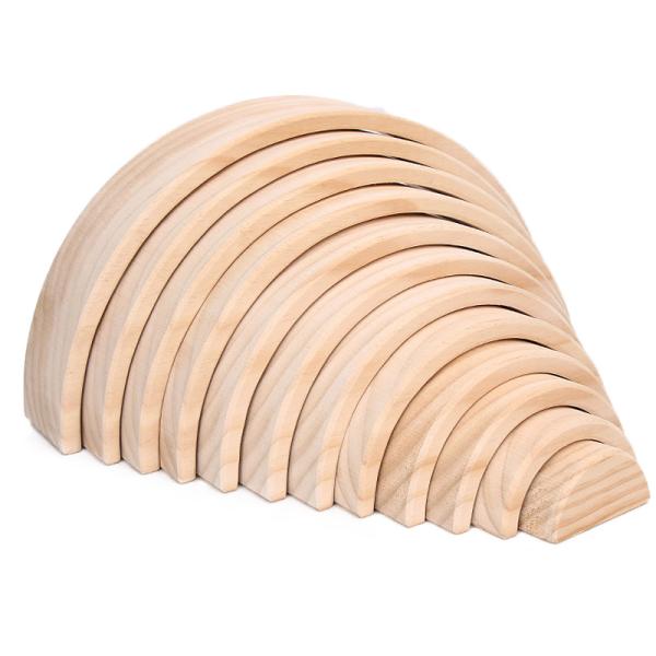 L'arc-en-ciel 35.5cm a coloré le grand bébé en bois de blocs constitutifs