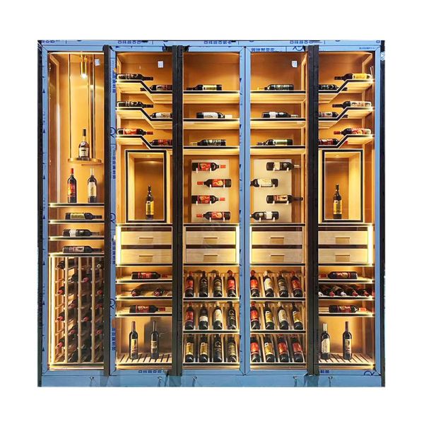 Modern Stainless Steel Thermostatic Wine Cabinet Humidity Control For Living Room