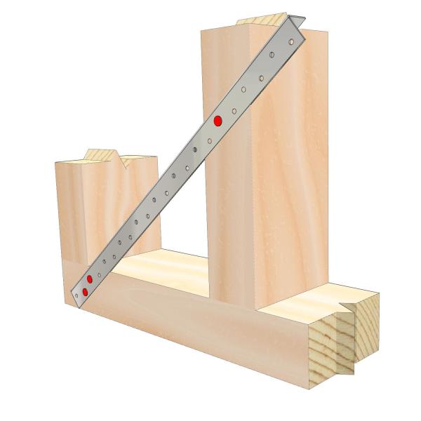 Galvanised Angle Brace Used To Brace Timber Framed Walls In Residential Construction
