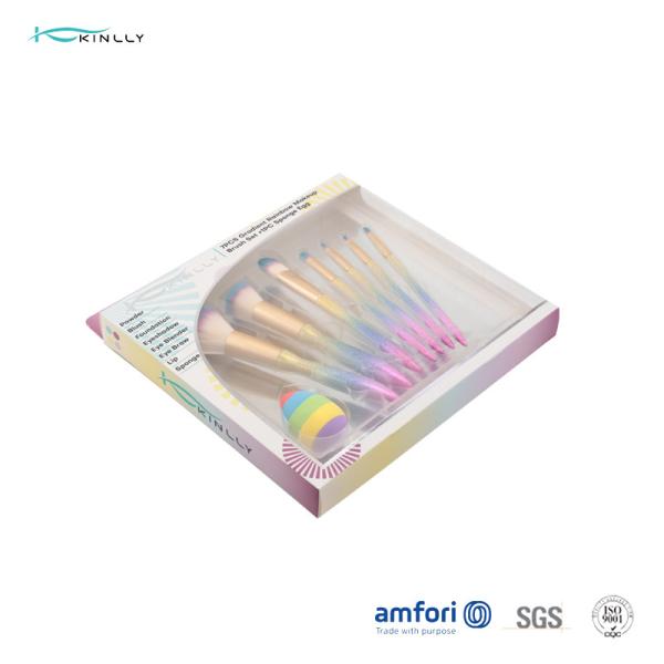 OEM Colorful 8pcs Plastic Makeup Brushes For Eye Shadow