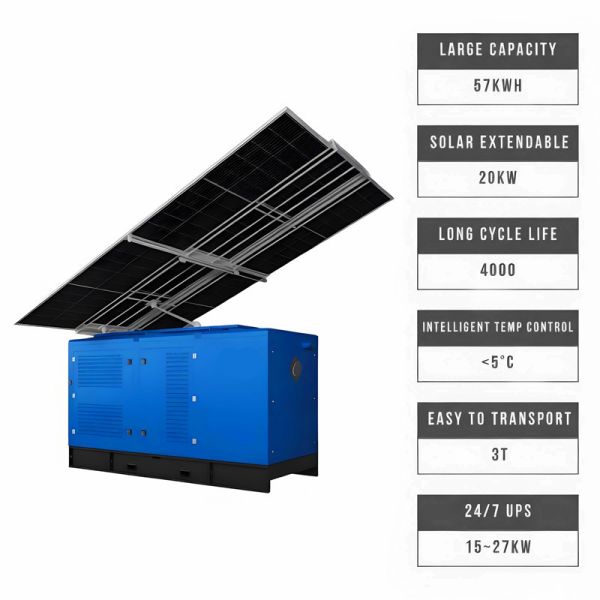 Solar Diesel Hybrid Power Generator Set 50Hz Frequency Environmentally Friendly Solar Panel Diesel Generator