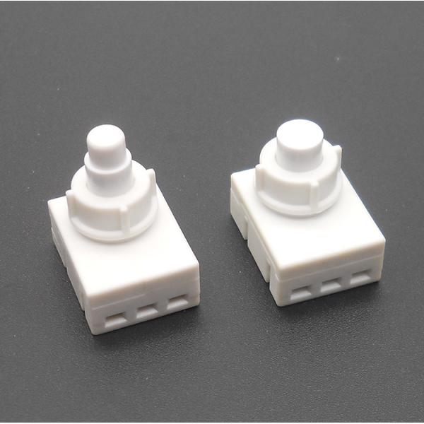 White Momentary Push Button Switch 3 Female Hole Terminal Vertical Type Operation