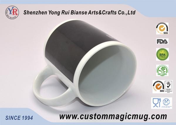 Straight Creative Color Changing Coffee Mug , Black Heat Activated Coffee Mug