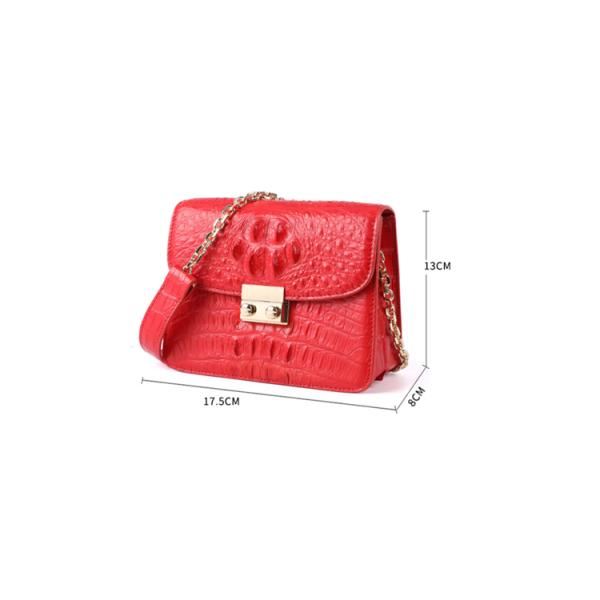 Dongguan manufacturer direct selling new crocodile leather women's bag one shoulder slung chain handbag