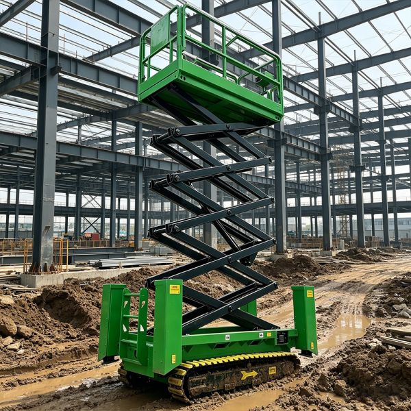 CE Certified Track Scissor Lift Championship Golf Course And Heritage Estate Platform