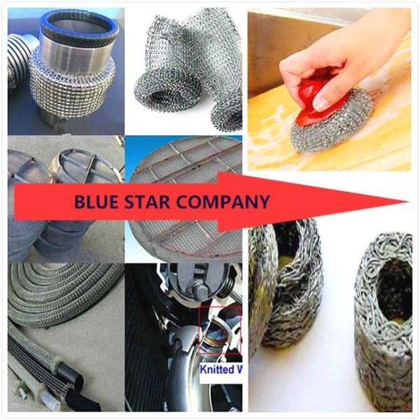 Custom Stainless Steel Knitted Mesh Narrow Width & Wire Dia 0.008 0.011 