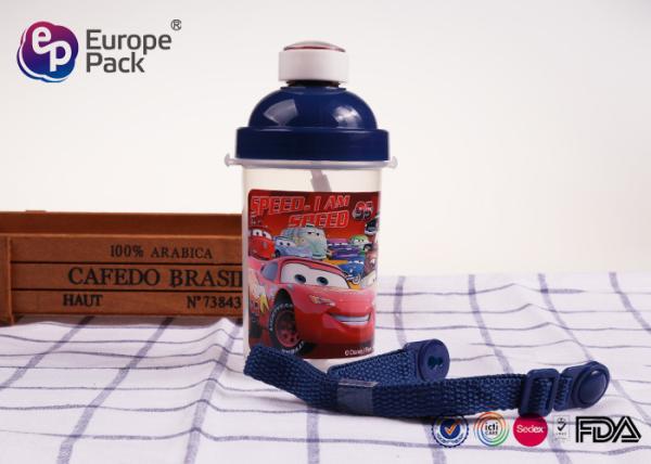 Food Grade Safe Reusable Kids Plastic Water Bottles With Straw 270Ml
