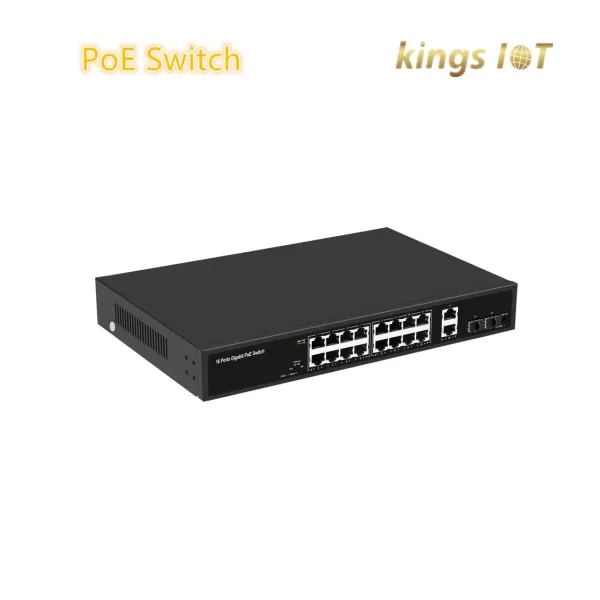 Gigabit 16-Ports Poe Switch with SFP Fiber Uplink Port, 200W Poe Power for CCTV Cameras, 300W Poe Power for WiFi Access Point