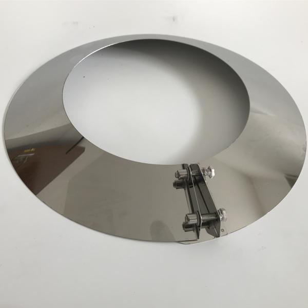 Storm Collar Flat Round Pellet Vent Pipe , Pellet Stove Flex Vent Pipe Direct Straight Mirro Polished