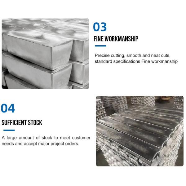 2000 mm-6000 mm Longueur Ingot en aluminium de haute pureté de la série 7000 Rectangle