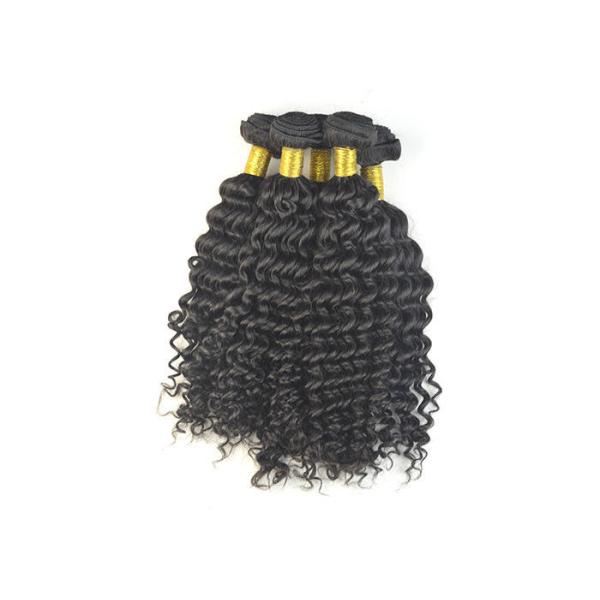 Custom Natural Black Remy Virgin Human Hair Extensions Deep Wave