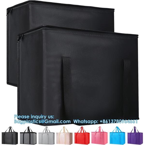 XXL-Larger Insulated Cooler Bags With Zipper Closure,Reusable Grocery Shopping Bags Keep Food Hot Or Cold,Collapsible