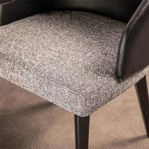 Elegant Blend Fabric Dining Room Chairs With Backrest Luxury  Leather