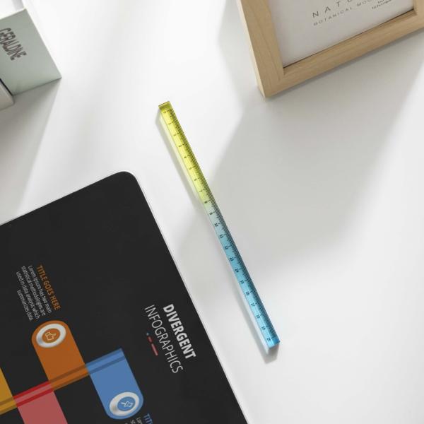 School Creative Stationery Gradient Color Acrylic Transparent Cubic Ruler