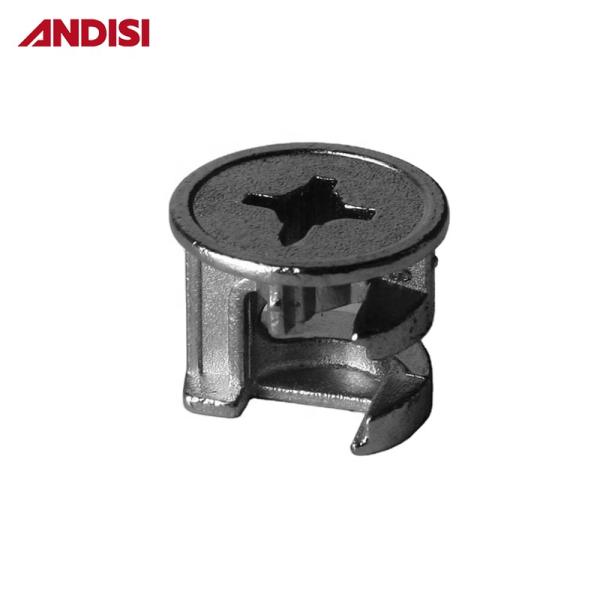 ANDISI Furniture Zinc Alloy Cam Lock with Zinc Plated Finish and 3 in 1 Mini Fix Screw