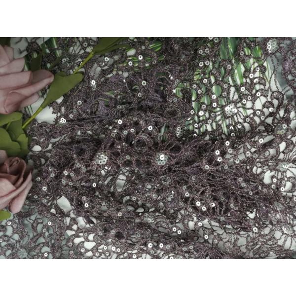 Металлический химикат вышитой ткани Sequin шнурка яркого блеска