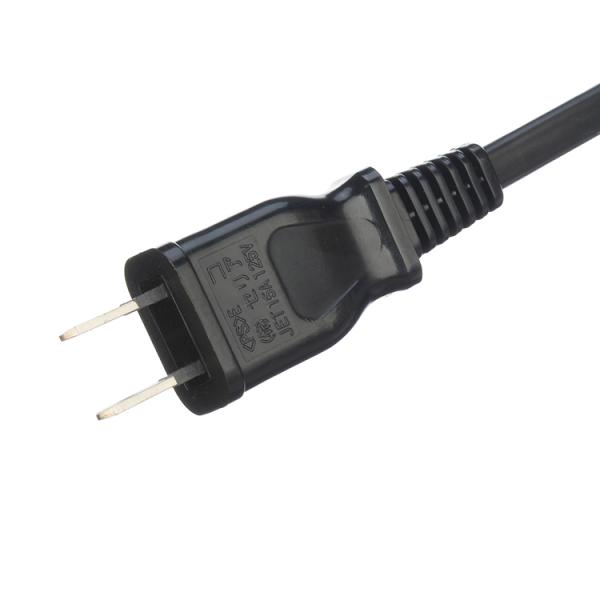 2 Flat Poles PSE Certificated Power Plug With 1Change to 2 Pole Socket for Home Appliance Extension Cord Customized Black