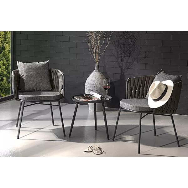 Outdoor Furniture Steel Garden Set Plastic Rattan 2 Seating Bistro Set for Patio