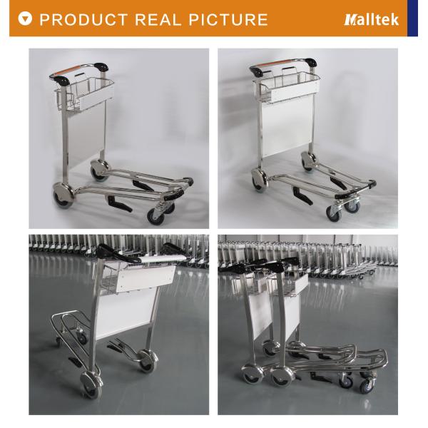 Stainless Steel Airport Trolley With Four Wheels