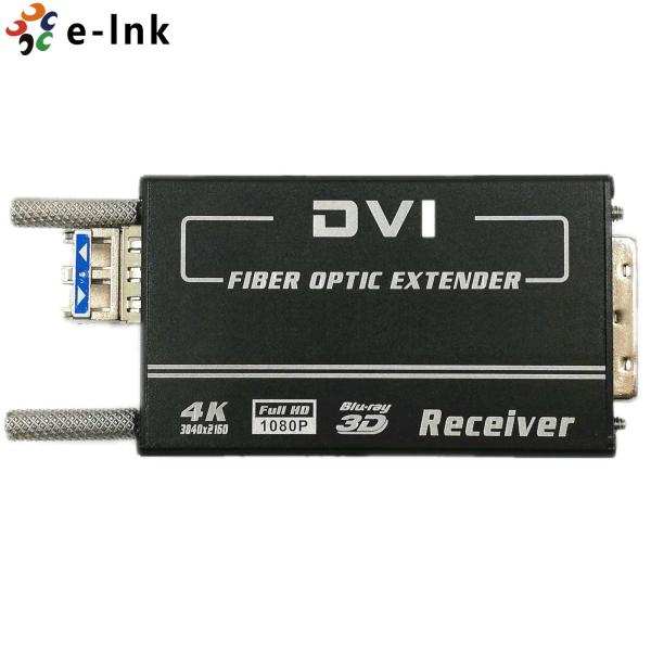 Mini áudio do transceptor do conversor da fibra de 4K 2K DVI sobre o prolongamento SM10 80KM da fibra