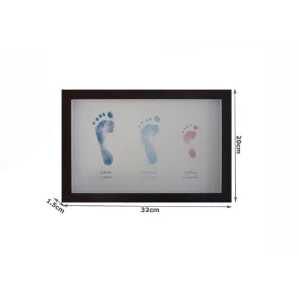 Customized Shape Baby 1st Year Hand And Footprint Picture Frame Non Toxic Ink Pad