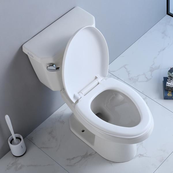 Elongated Compact Ada Toilet 19 Inches Powerful Punch Syphon Standard Height