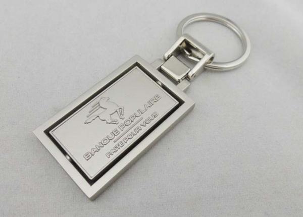 Banoue Spinning Promotional Keychain with Spinning Logo and Misty Nickel Plating
