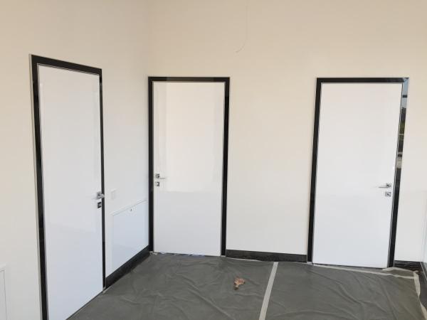 Aluminum Frame glossy black front door,black lacquer door for bedroom